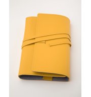 Ādas grāmatu vāks Bookchair Litera L Yellow